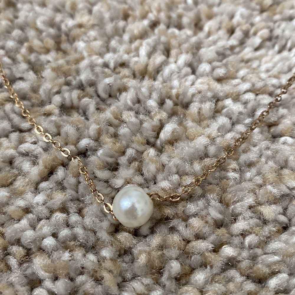 Crystal Triangle Rhinestone, Round Pearl, Crystal Cubic Rhinestone Necklaces (3) - Picture 8 of 15